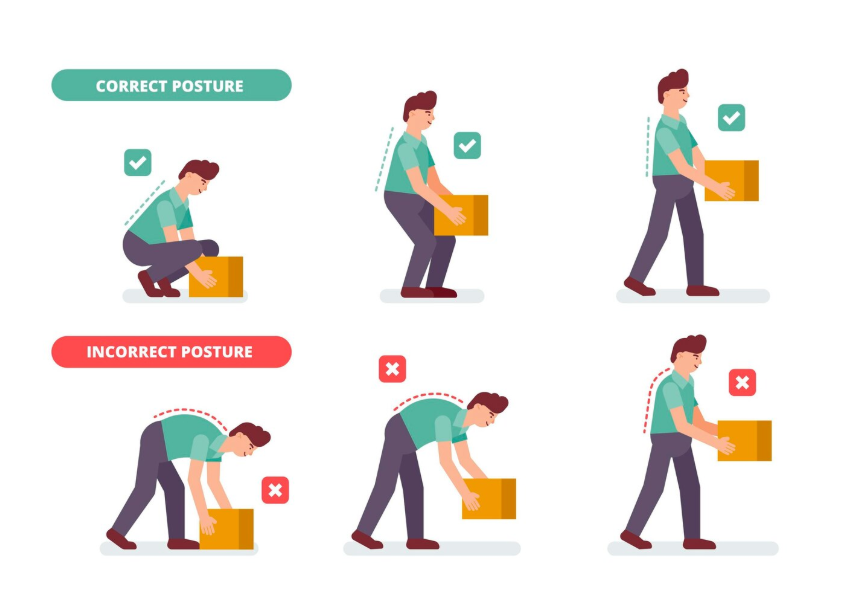 person lifting heavy object